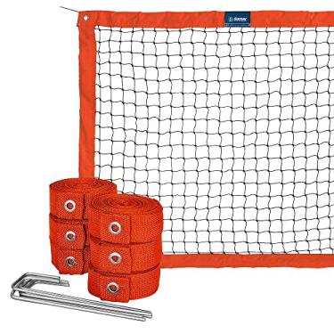 Imagem de Kit Beach Tennis Laranja - Rede Oficial 4 Faixas + Fita de Marcação