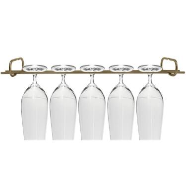 Imagem de Suporte Para Pendurar Taças 42cm Organizador Porta Taças Suspenso Dourado