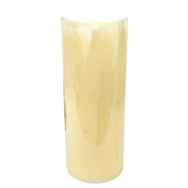 Imagem de Vela De Led Cintilante Decorativa Redonda 25X10Cm Parafina G