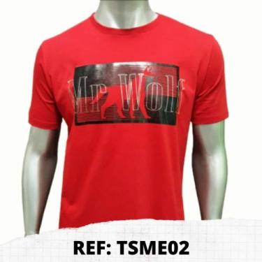 Imagem de T-Shirt Meia Malha Estampada-Vermelha M - Mr. Wolf