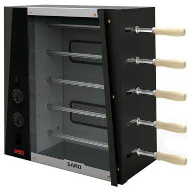 Imagem de Churrasqueira Rotativa a Gás GLP Saro de 5 Espetos com Acendedor Automático Bivolt