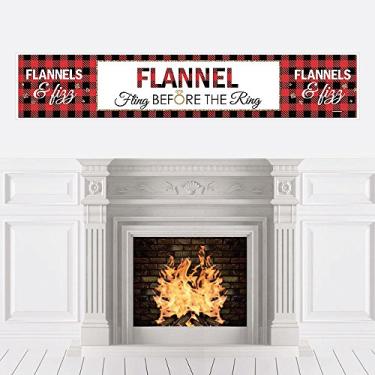 Imagem de Flannel Fling Before The Ring - Buffalo Plaid Bachelorette Party Decorations Party Banner