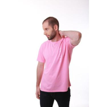 Imagem de Camiseta Masculina Rosa Claro Estampa Rico Sublime Lateral