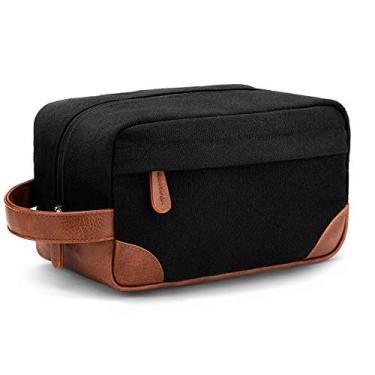 Imagem de Vorspack Kit de higiene pessoal para homens, bolsa de barbear de lona resistente à água para viagens, Preto, One Size
