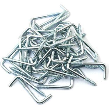 Imagem de DTTRA 40 peças de ganchos de parafuso autoroscantes de aço carbono, ganchos de ângulo reto em forma de L 3 cm x 0,5 m