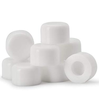 Imagem de Pontas de reposição de parafuso de porta de borracha premium – Para-choques de porta, tampas de extremidade de dobradiça de mola para proteção de parede e chão – Tamanho universal, White