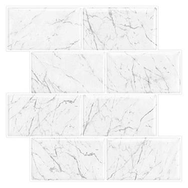 Imagem de Tic Tac Tiles Descole e cole azulejos mais espessos (4, mármore do metro)