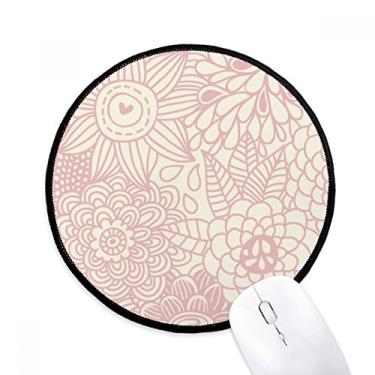 Imagem de DIYthinker Sun Flower Line Plant Paint Mouse Pad Desktop Office Tapete Redondo para Computador