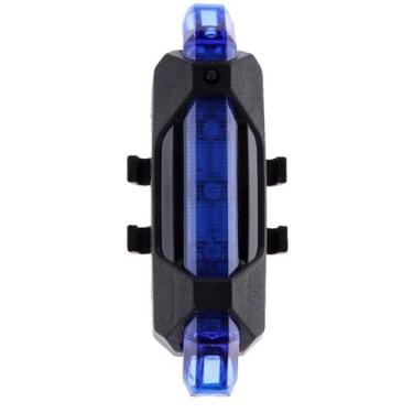 Imagem de Lanterna Led Traseira Para Bicicleta Com 4 Modos De Luz - Azul - Item