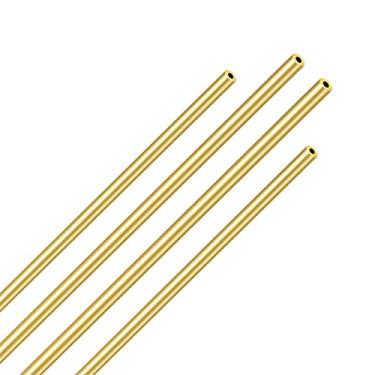 Imagem de Aopin Tubo de cobre redondo de latão, tubo tubulação de cobre 1,5 mm / 3/50" x OD 3 mm/3/25" tubo reto sem costura - 300 mm / 3 pés/12 polegadas de comprimento para linha de freio, 4 peças