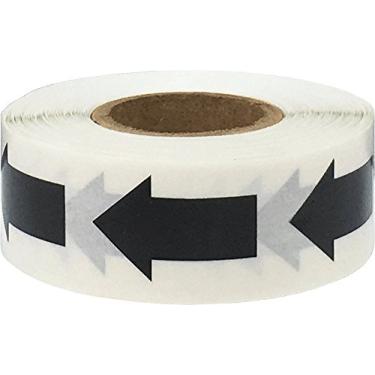 Imagem de Etiquetas de seta com codificação de cores pretas para organizar o inventário de 2,5 x 1,5 cm, 500 adesivos no total