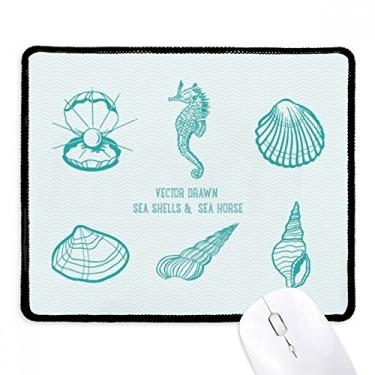 Imagem de Mouse pad Blue Hippocampus Marine Life Padrão Mousepad Borda costurada Tapete de borracha para jogos