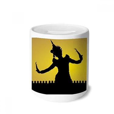 Imagem de DIYthinker Caixa de cerâmica para dançarino da Tailândia com porta-moedas para presente