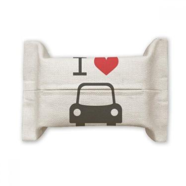 Imagem de Bolsa de linho de algodão com estampa de carro I Love Red Heart