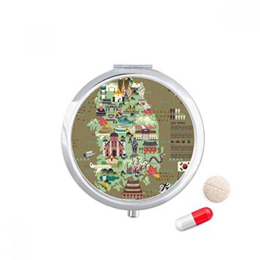 Imagem de Caixa de comprimidos com pontos de referência na Coreia do Sul, caixa de armazenamento de medicamentos, dispensador de contêiner