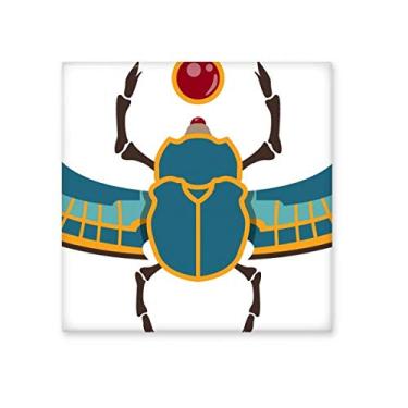 Imagem de Azulejo de cerâmica Atonismo vermelho amarelo egípcio azul decalque adorno tijolo vitrificado