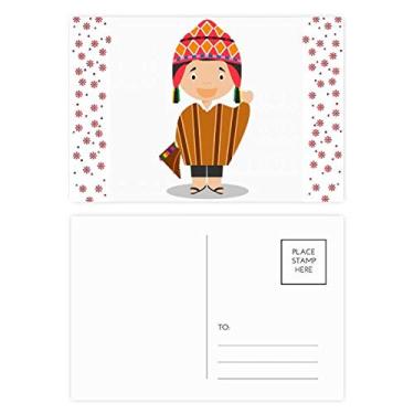 Imagem de Chapéu colorido Peru desenho animado Natal Natal Flor Celebração Cartão postal Blessing Mailing Card
