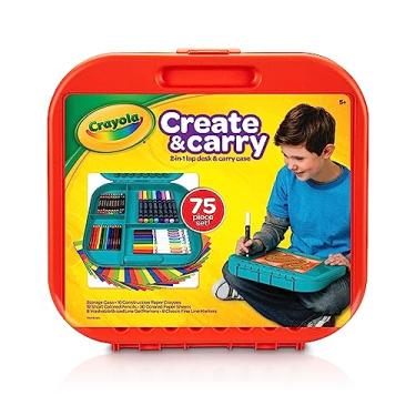 Imagem de Crayola Create 'N Carry Art Set, 75 Pieces, Art Gift for Kids, Ages 5 & Up