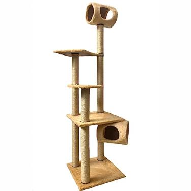 Imagem de Arranhador Gato Brinquedo Bolinha Castelo (Bege)