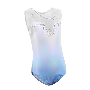 Imagem de Fancyes Collants para meninas roupas de dança de ginástica balé tutu azul brilhante, 8