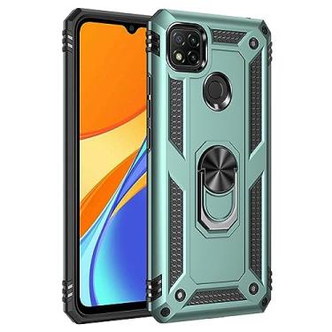 Imagem de Armadura à prova de choque para Xiaomi 9 9T 9A 9C NFC Case Capa de telefone para Redmi Note9 Pro Ring Stand Bumper Silicone Phone Back Cover,green,For 9A