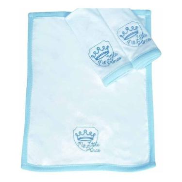Imagem de Kit Com 3 Fraldinhas De Boca Em Malha Its A Boy Cor Azul