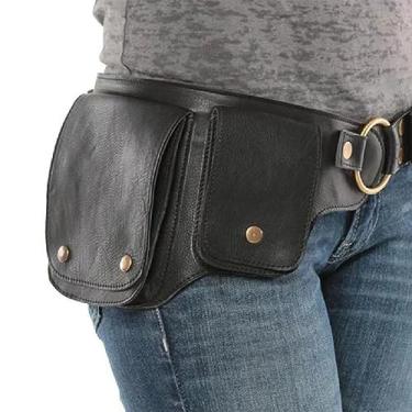 Imagem de Steampunk bolsa de cintura gótica pochete medieval vintage PU cinto bolso casual steampunk cintura bolsa cinto