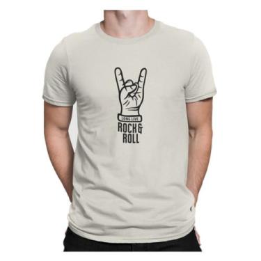 Imagem de Camiseta Camisa Rock N Roll Long Live Masculina Offwhite - Liga Fashio