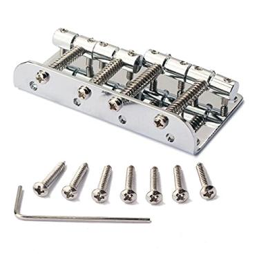 Imagem de Ponte de 4 cordas de zinco para Fender Precision Jazz Bass Guitar Chrome 201B-4 Badass Acessório