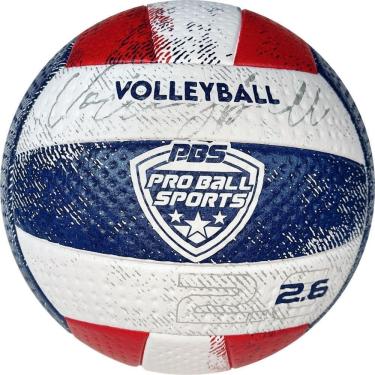 Imagem de Bola de Vôlei, Pro Ball, PVC/PU, 2.6, Branca Azul e Vermelha, Futebol e Magia