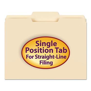 Imagem de Smead Pasta de arquivos, aba de 1/3 corte, posição central, tamanho carta, manila, 100 por caixa (10332)