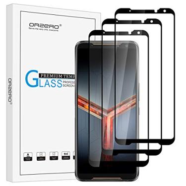 Imagem de Protetor de tela de vidro temperado Orzero compatível com ASUS ROG Phone 2, 2,5D Arc Edges 9 Hardness HD antiarranhões cobertura total (substituição vitalícia)