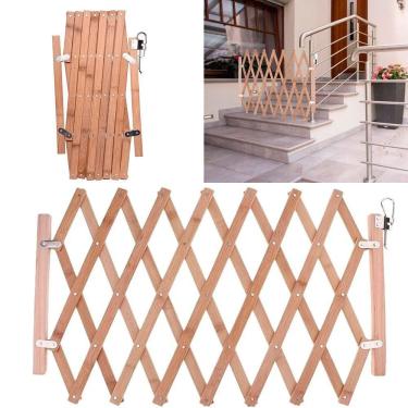 Imagem de Portao Retratil Pet Cachorro Criança Gato Grade Safonada Ajustavel Cercado Resistente Treliça