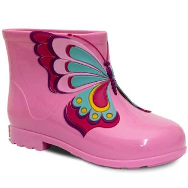 Imagem de Bota Galocha Infantil Nº 21 ao 26 Botinha Cano Baixo Moda Feminina Menina Borboleta 09.43 (Rosa, BR, Criança de 4 a 8 anos, Numérico, 26)