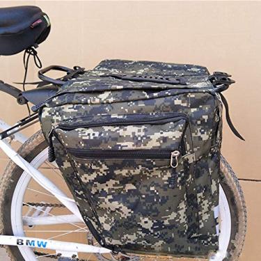 Imagem de Bolsa de proteção de bicicleta camuflada, à prova d'água, camuflada, bolsa de transporte para banco traseiro de bicicleta com faixa refletiva e vários bolsos