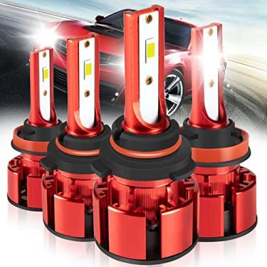 Imagem de OBNDVU Adequado para Peterbilt 388 389 367 567 579 587 caminhões lâmpadas de farol de LED, 9005+H11LED Farol Hi&Lo, 6500K 36000LM 500% Super Bright 9005 H11 Faróis de LED, 4PCS 9005 H11 Lâmpadas