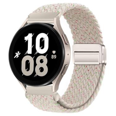 Imagem de Pulseiras magnéticas de nylon compatíveis com Samsung Galaxy Watch 6/5/4/3 Pro/Classic/Sport/Gear S3/S2 Frontier/Active, 20 mm e 22 mm para relógio Samsung Watch 47 mm, 46 mm, 45 mm, 44 mm, 43 mm, 42 mm, 41 mm e 40 mm
