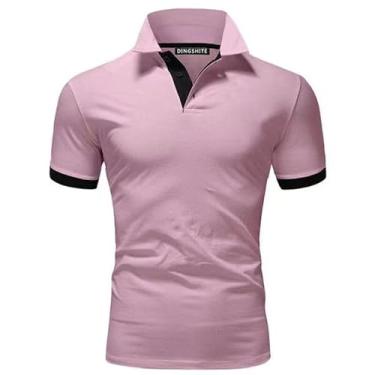 Imagem de Camiseta de verão recém-lançada, blusa masculina Paul de manga curta, camisa polo popular e moderna, rosa, 6G