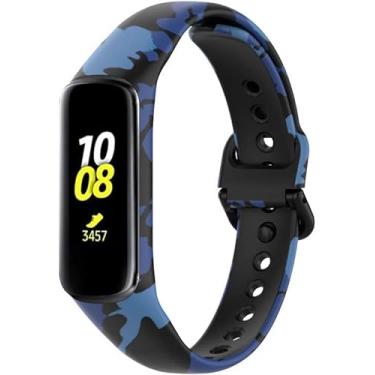Imagem de Pulseiras Esportivas NSmart compativeis com Galaxy Fit2 SM-R220 (R220, Azul Camuflada)