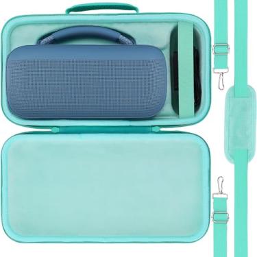Imagem de Capa protetora rígida para alto-falante portátil Bose SoundLink Max, capa de viagem portátil de substituição com alça de ombro e alça (capa azul-petróleo) - co2CREA