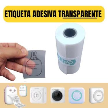 Imagem de 1 rolos etiqueta adesiva TRANSPARENTE impressora gatinh - Xd Mega