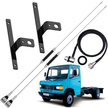Imagem de 2 Antena Px Bobinada 67cm Cabo 5,5m Suporte Carona Motorista Mb Merced