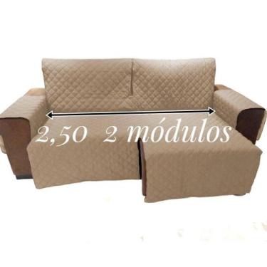 Imagem de protetor de sofa assento 2,50 2 módulos retrátil e reclinável forrado(
