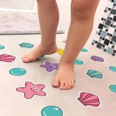 Imagem de Adesivo Piso Banheiro Antiderrapante Infantil Estrela e Concha - Quart