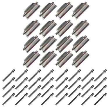 Imagem de Kit 16 Canoas Tom Caixa Cromo 18.5 + 32 Parafusos 51X 6Mm M6 - Spankin