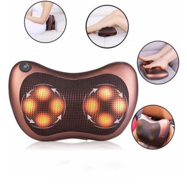 Imagem de Almofada de massagem cabeça  relaxa ombro elétrico costas shiatsu mass