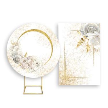 Imagem de Painel De Festa Redondo 1,50x1,50 + Painel Vertical 1,50x2,20 - Efeito