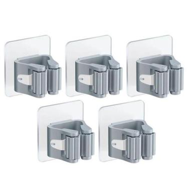 Imagem de Kit 5 Suporte Vassoura Rodo Adesivo Para Parede Gancho Organizador - K