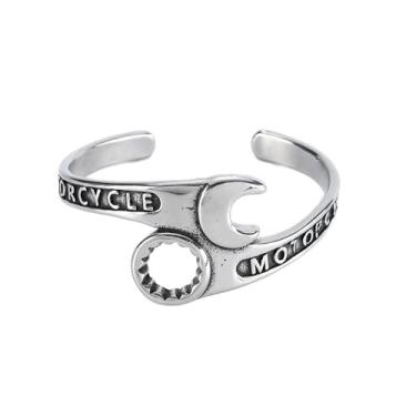 Imagem de YWMAN Pulseira Punk - Pulseira Mecânica de Chave Inglesa de Aço Inoxidável Prata - Presente Masculino para Motociclistas e Rock, Medium