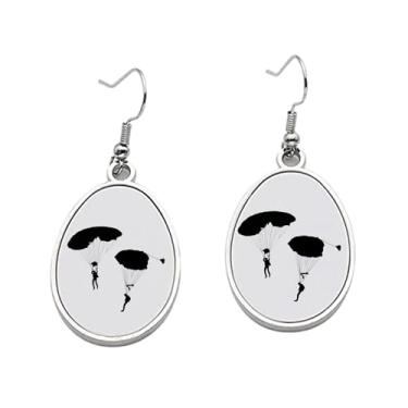 Imagem de Brincos de paraquedismo – Brincos pendentes para meninas – Presente de festa de aniversário dos namorados, Metal, Sem pedras preciosas